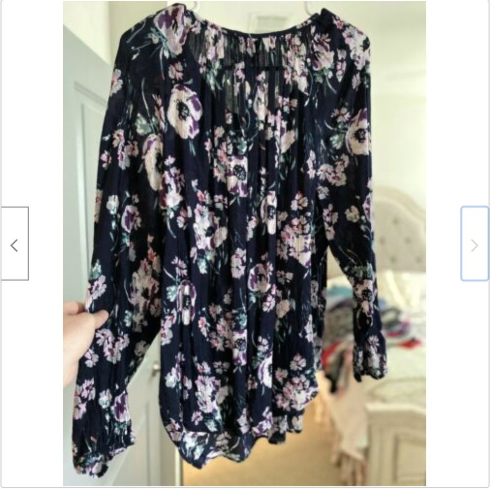 Chaps Women’s Floral Casual Top - Blue - 2x - NWOT - Picture 3 of 3